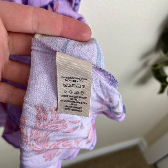 Free People Clear Skies Floral Printed Asymmetrical Tunic Dress Women’s Size S - Picture 8 of 9